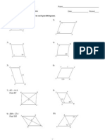 Properties of Parallelograms: Find The Measurement Indicated in Each Parallelogram