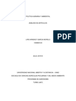 Politica Agraria y Ambiental Preguntas