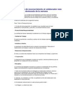 Procedimiento de Reconocimiento Al Empleado Más Destacado de La Semana.