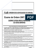 Exame OAB 2007-3 Prova Prático Profissional - Direito Do Trabalho e Direito Processual Do Trabalho