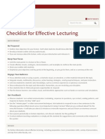 Teaching Resources Teaching Strategies Checklist Effective Lecturing