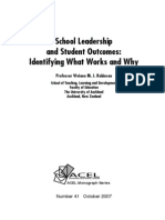 School Leadership and Student Outcomes: Identifying What Works and Why