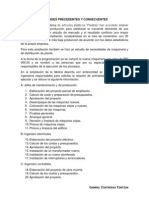 Matriz de Actividades Precedentes y Consecuentes