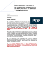 Reglamento Interno de Asistencia y Permanencia de Personal Docente