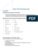 Nutrition For Patients With Hirschsprung's Disease: Patients That Have Surgery Soon After Birth