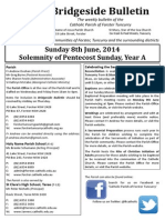 Bridgeside Bulletin: Sunday 8th June, 2014 Solemnity of Pentecost Sunday, Year A