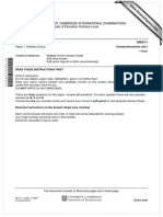 CAMBRIDGE GCE O'Level BIOLOGY 2013 PAPER 1