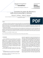 Good Project Governance For Proper Risk Allocation in Public-Private Partnership in Indonesia