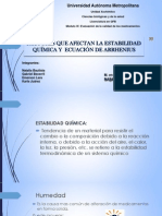 Inestabilidad Química y La Ecuación de Arrhenius OK