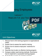 Training Employees: Read Unit 7 of Your Text