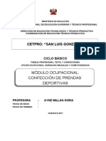 Modulo Confeccion de Prendas Deportivas