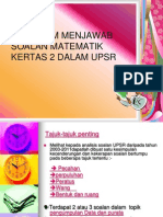 Teknik Menjawab Soalan Matematik UPSR