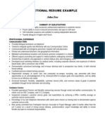 Example of A Functional Resume