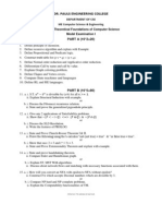 Cp7201 Tfoc Model QP 1 Theoretical Foundations of Computer Science