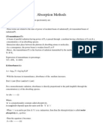 Absorption Methods: I) Transmittance (T)