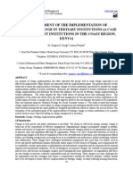 An Assessment of The Implementation of Strategic Change in Tertiary Institutions (A Case of Government Institutions in The Coast Region, Kenya)