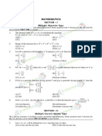 Mathematics: Section - I Straight Objective Type