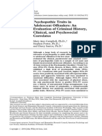 Psychopathics Traits in Adolescent Offenders