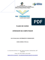 Plano de Curso Operador de Computador