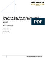 Functional Requirements Document For Microsoft Dynamics AX 2012