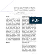 Exploracion Geologica Del Yacimiento de Oro Tipo Metamorfogeno - Hidrotermal (Epitermal de Baja Sulfuracion) Satata Icuro Tayabamba - La Libertad