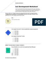 New Product Development Worksheet