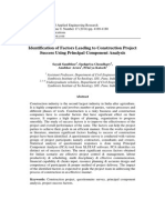 Identification of Factors Leading To Construction Project Success Using Principal Component Analysis