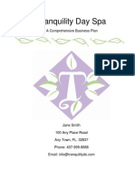 Business Plan Sample Tranquility Day Spa Plan