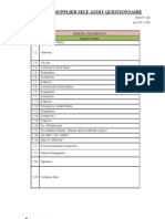 Supplier Self Audit Form