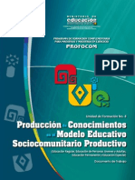 Producción de Conocimientos en El Modelo Educativo Sociocomunitario Productivo