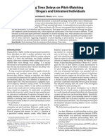 Effects of Increasing Time Delays On Pitch-Matching Accuracy in Trained Singers and Untrained Individuals