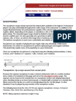 Saxophone Ranges and Transpositions