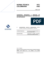 NTC 4495 Requisitos y Ensayos de Micrómetros Incorporables y Micrómetros de Profundidad