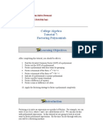 College Algebra Tutorial 7: Factoring Polynomials