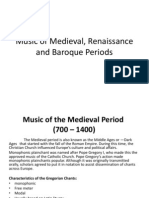 Music of Medieval, Renaissance and Baroque Periods