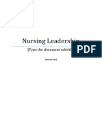 Nursing Leadership Assignment