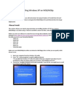 Installing Windows XP On M58/M58p: Manual Install