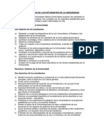 Deberes y Derechos de Los Estudiantes de La Universidad