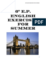 6º E.P. English Exercises For Summer