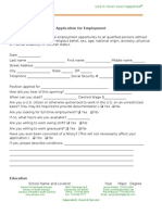 Application For Employment - Short