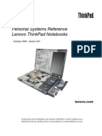 Personal Systems Reference Lenovo Thinkpad Notebooks: October 2008 - Version 347