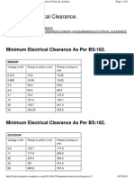 Minimum Electrical Clearance As Per BS:162