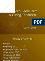 Balanced Score Card & Giving Feedback