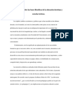 Ensayo Sobre Las Bases Filosóficas de La Educación Doctrinas y Escuelas Teóricas.