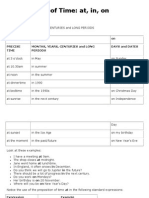 Prepositions of Time