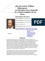 Biografía Del Escritor William Shakespeare