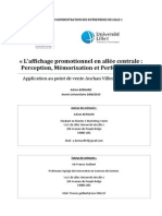 L'affichage Promotionnel en Allée Centrale - Perception, Mémorisation Et Performance PDF