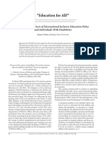 A Historical Analysis of Inernational Inclusive Education Policy With Disabilities