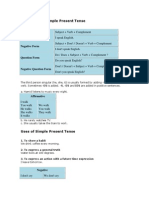 Formation of Simple Present Tense