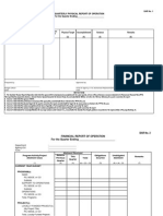 Quarterly Physical Report of Operation For The Quarter Ending